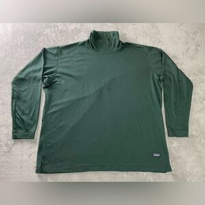 Vintage Patagonia Capilene Shirt Mens XL Green Mock Neck Long Sleeve •Snags•
